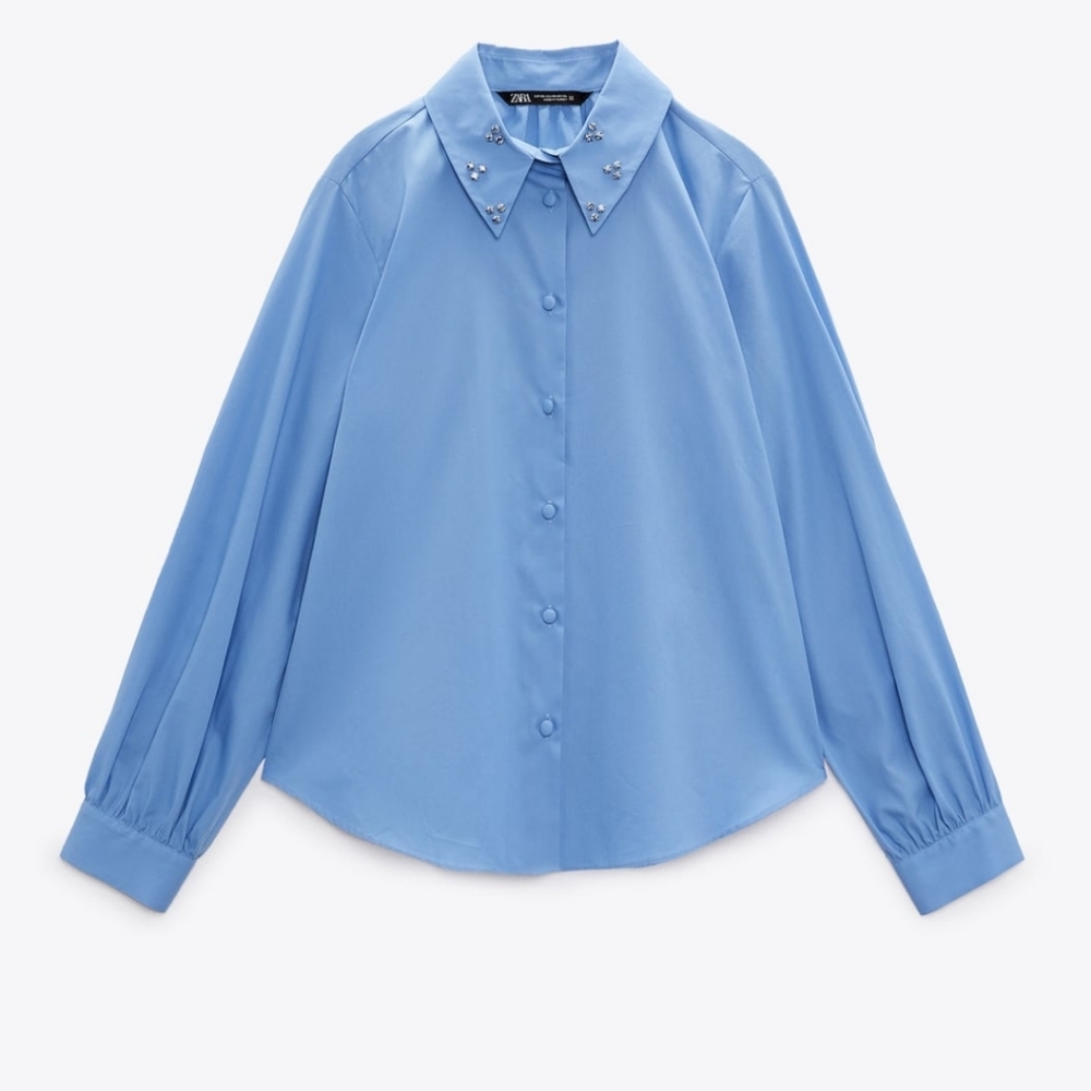 Zara jewel poplin shirt